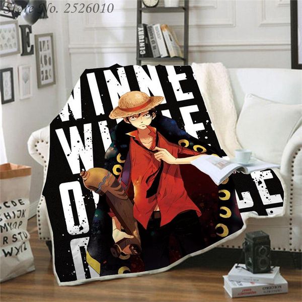 

throw blanket anime one piece 3d velvet plush blanket bedspread for kids girls sherpa couch quilt cover travel 01