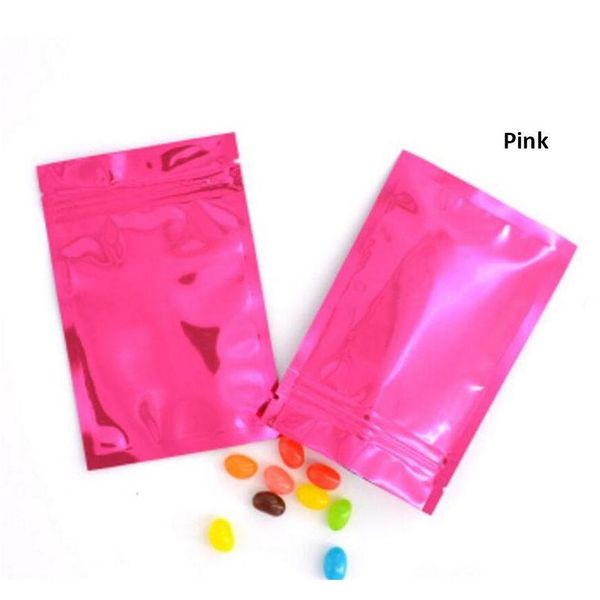 

100 pcs colorful aluminum foil bag self seal zipper packing food bag pink blue green retail resealable packag qylotq bdetoys