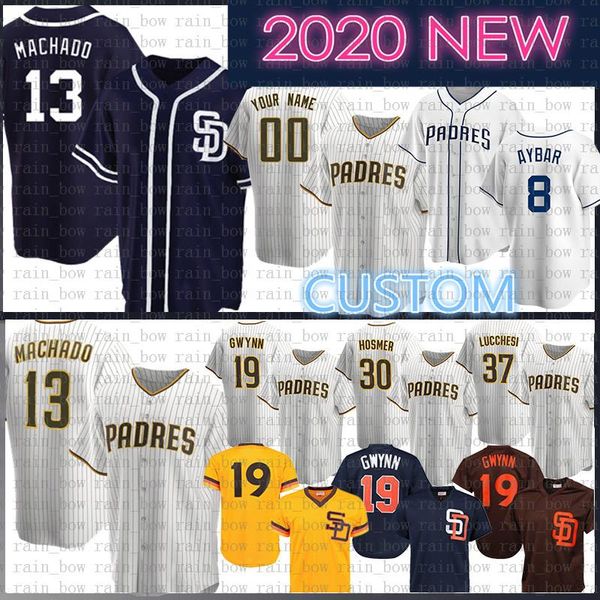 

2020 new custom 23 fernando tatis jr. 13 manny machado baseball jersey tony trevor hoffman chris paddack eric hosmer jurickson margot meyers, Blue;black