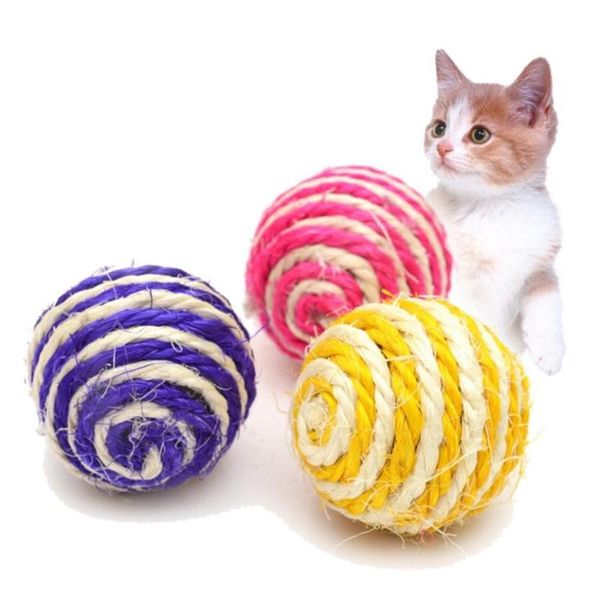 

cat toys random color play toy straw pet rope weave ball forecast product yl