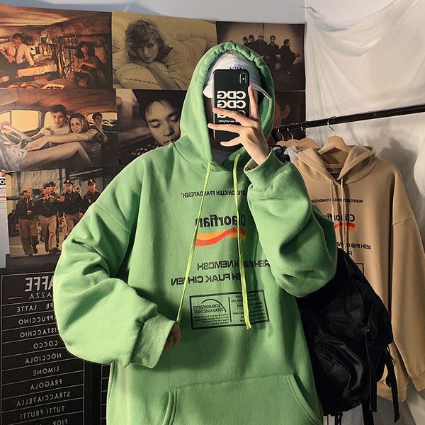 

2021 new privathinker autumn winter long sleeve hoodies man thickened hooded sweatshirts korean streetwear fashion pullovers 5xi3, Black