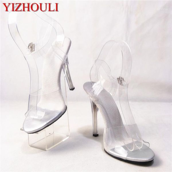 

new fashion transparent sandals, summer, stage model walking high heels, 12 cm high heels1, Black