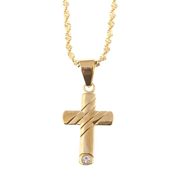 

small gold cross pendant necklaces women girl kids mini charm gold color filled jewelry crucifix christian necklace, Silver