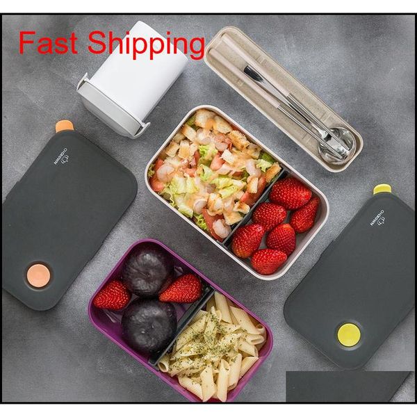 

natural bamboo fiber material lunch box japanese style leak-proof bento box student office afternoon tea des qylhxc garden2010