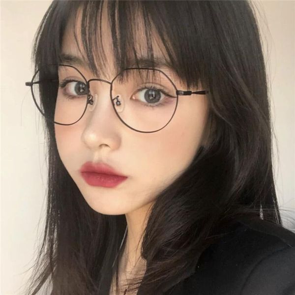 

sunglasses round frame women men eyeglasses anti-blue radiation lens uv400 eye protection girl ladies fashion eyewear, White;black