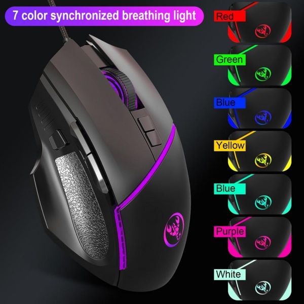 

computer mouse gaming ergonomic wired games mouse 6400 dpi usb computer gamer mice silent with 7 led backlight for pc laptop