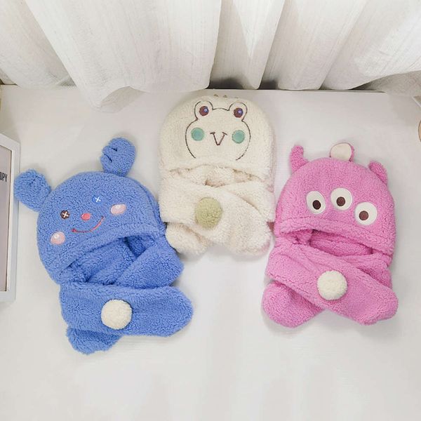 

infant children's autumn girls boys and warm neck ear protection one scarf baby hat lovely winter btzx, Red;brown