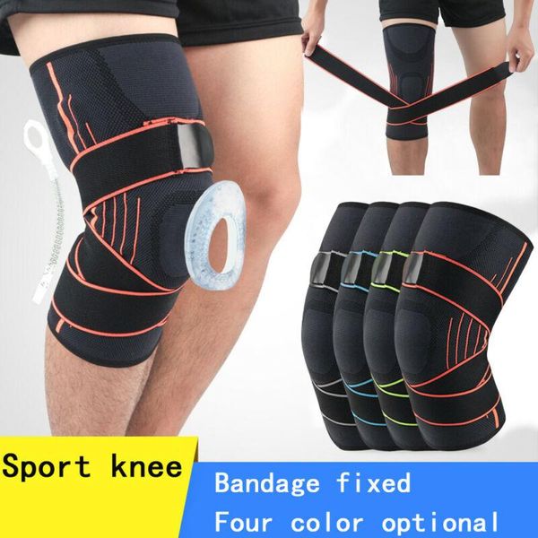 

outdoor sports protection knee pads high elastic compression basketball running warm kg-1048, Black;gray