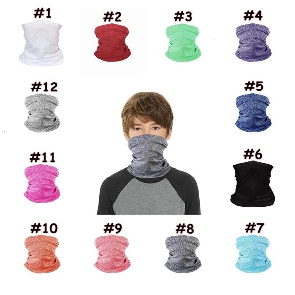 

masks 12 face sun cover solid protection colors kids seamless magic scarf cycling bandana without filter 19*30cm cca12469 60pcs