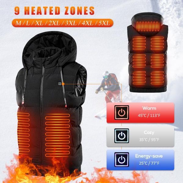 

outdoor t-shirts usb heated vest portable heating warm electric water-resistant hooded for men women1, Gray;blue