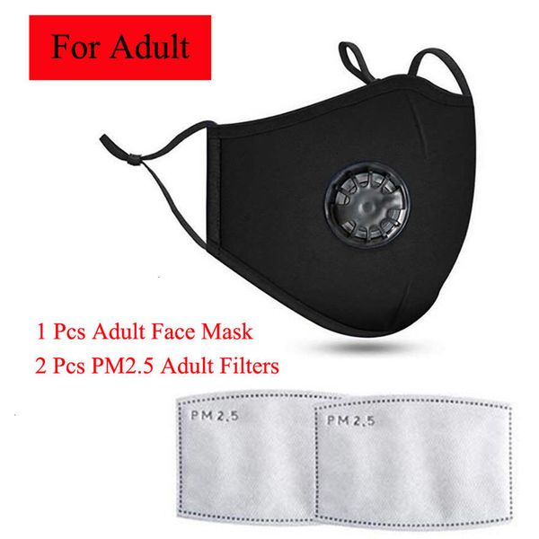 

factoryhmqodesigner mask anti-dust adjustable earloop with valve black reusable cotton face masks soft breathable anti du