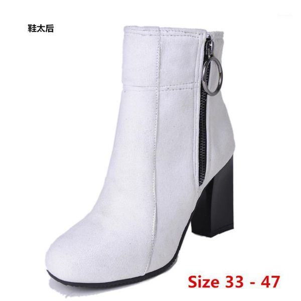 

boots ankle woman high heel heels for women shoes spring autumn booties female small big size 33 - 471, Black