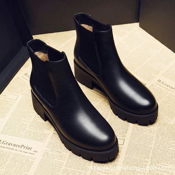 

new 2020 motorcycle women's autumn boots winter soft leather shoes black botas wedges female platforms women botas mujer #6w7a