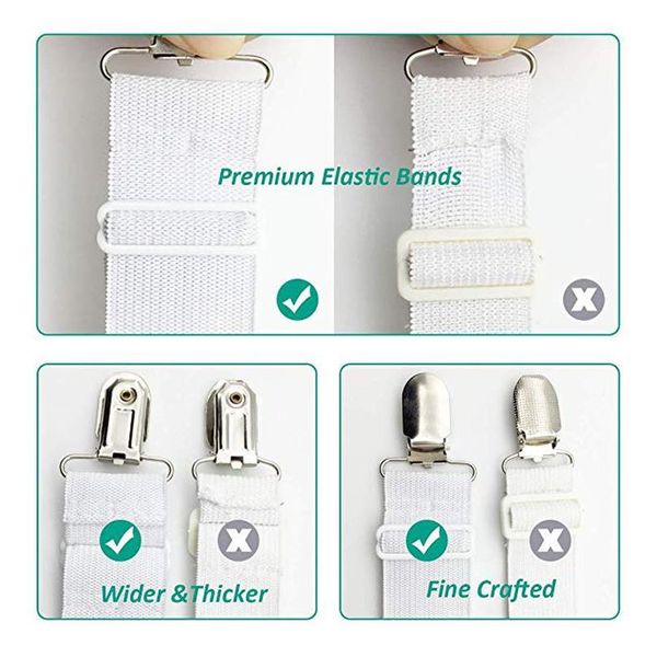 

4pcs grippers suspender cord hook loop clasps adjustable elastic mattress cover adjustable bed sheet fasteners straps h jllmhv
