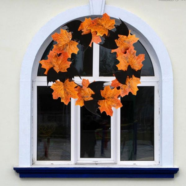 

decorative flowers & wreaths halloween decoration bat wreath pendant window door hanging party festival diy wall hanging1