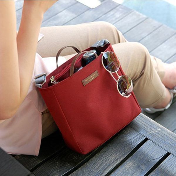 

women business shoulder bag zipper large capacity simple oxford messenger bags female solid soft cloth handbag big totes