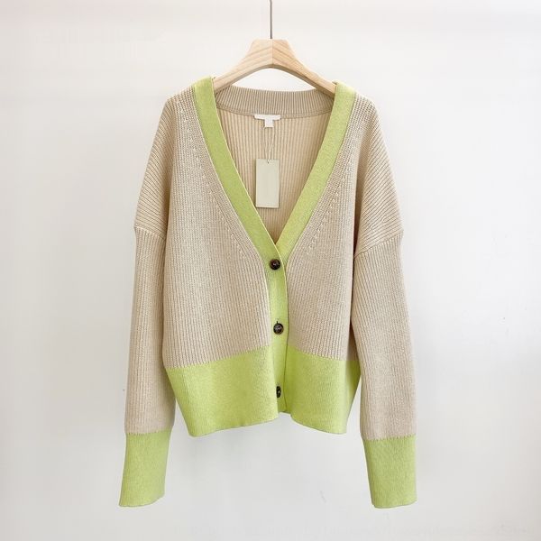 

9ec7a jacquard early coat sweatert-shirt sweaterv-neck long sleeve cardigan single breasted t-shirt autumn generous simple and new women&#03, White;black
