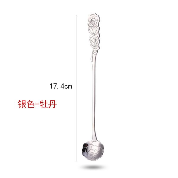 

long handle stirring spoon stainless steel simplicity coffee flower spoons new pattern fashion selling 2cxa j1