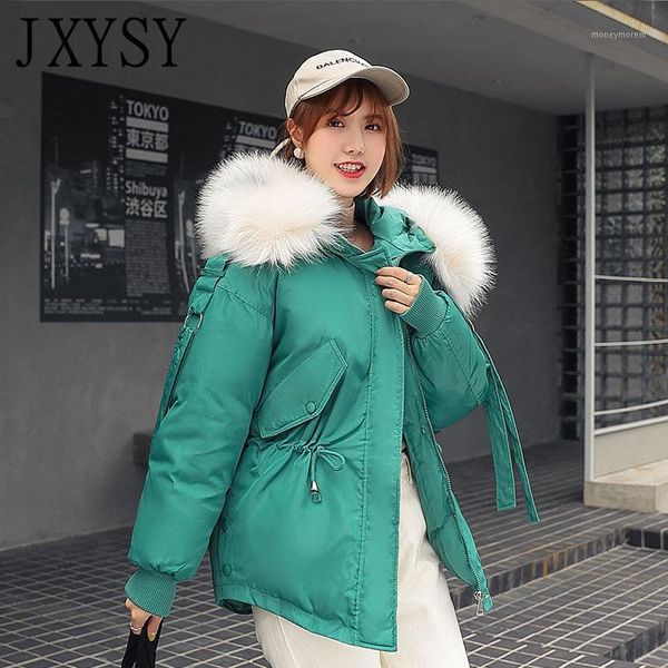 

women's down & parkas winter jacket women 2021 thicken warm hooded coat casual big fur collar female plus sizes1, Black