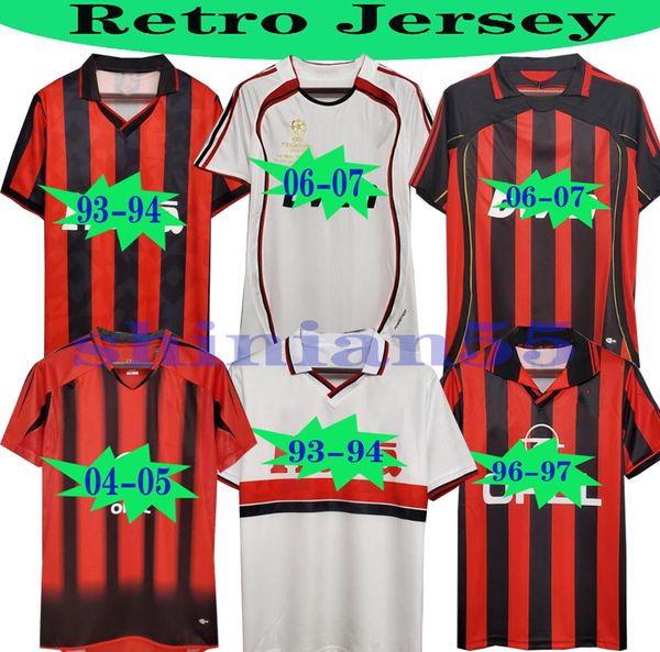 

90 91 retro shirts home 96 97 gullit soccer jersey 01 02 03 maldini van basten football ronaldo kaka inzaghi retro uniforms, Black;yellow