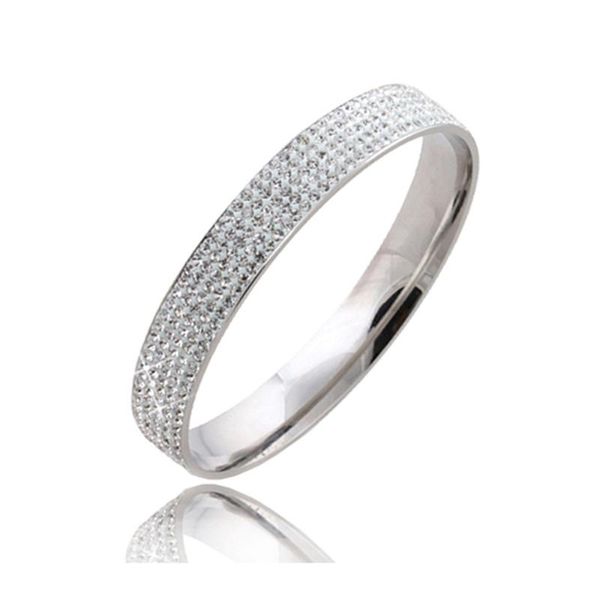

wholesale 316l stainless steel crystal bangles for women, Black