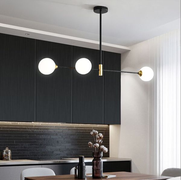 Lampadario per sala da pranzo nordico Illuminazione Lampadario moderno a sfera in vetro per cucina/sala da pranzo Lampadario vintage Haing