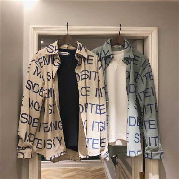 

korean loose corduroy long sleeve shirt in autumn and winter, White;black