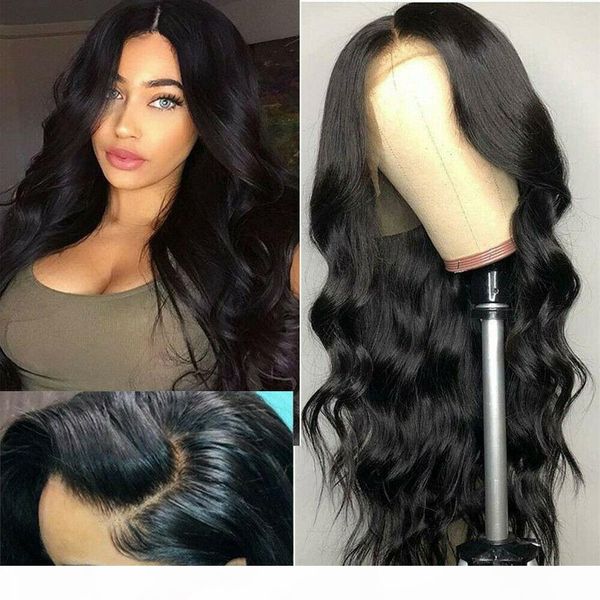 

10a body wave human hair wigs pre plucked lace frontal wigs with baby hair, Black