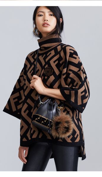 

luxury 2020 women's designer clothing spring and autumn double f letter sweater turtleneck fashion product hua apparel pullover short s, White;black