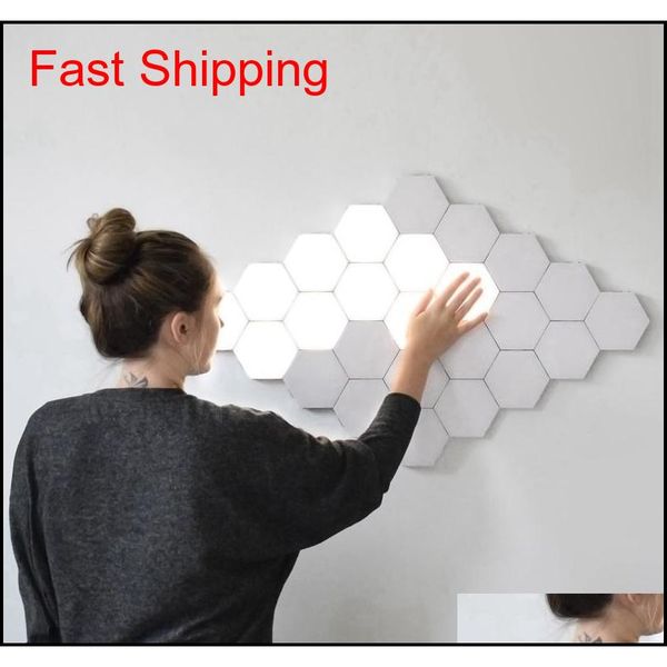 

lamp led hexagonal lamps modular press sensitive lighting night light magnetic hexagons creative decoration wall lampara m4jqb