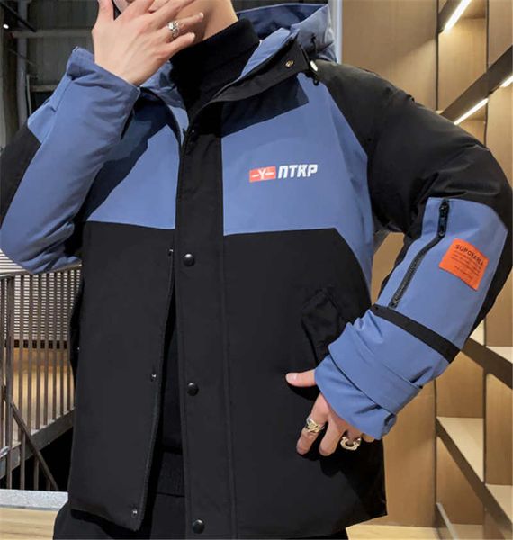 

2020 winter casual multi-color down jacket men's hooded thick warm men's white duck down jacket for young and middle-aged, Black
