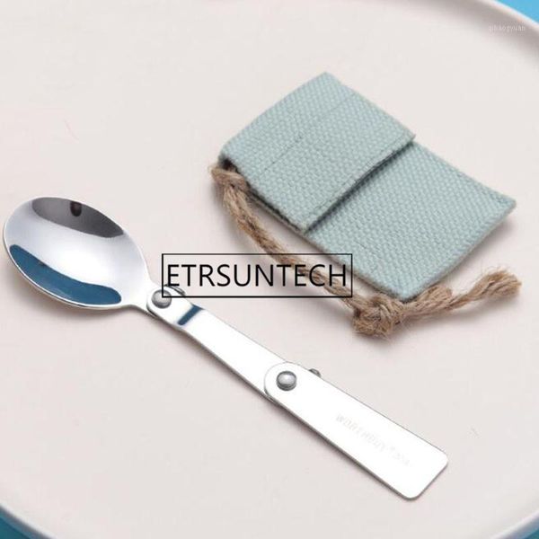 

100sets outdoor folding travel camping utensil stainless pocket spoon fork small foldable spoon fork camping picnic1