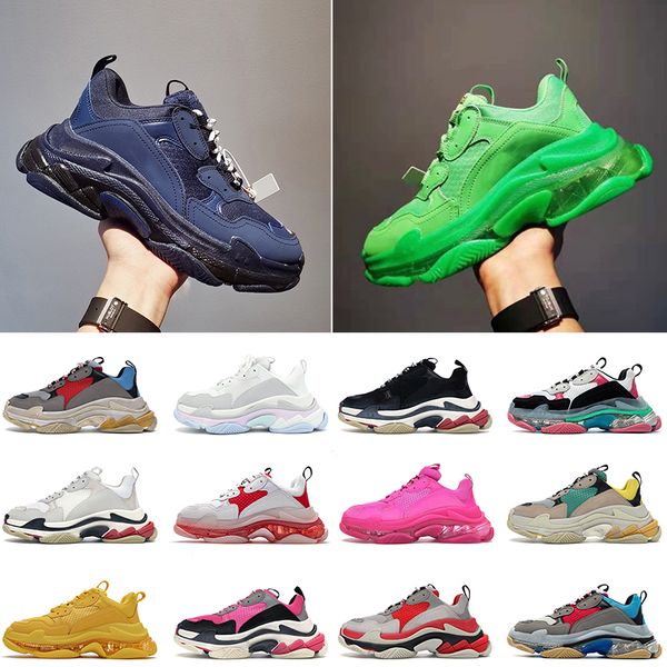 Originals Classic Top Ayakkabı Tasarımcısı Triple S 17FW Sneakers Ayakkabı Bayan Erkek Clear Sole Siyah Beyaz Kırmızı Yeşil Platform Paris Vintage Triple-S Luxury Jogging Bowling