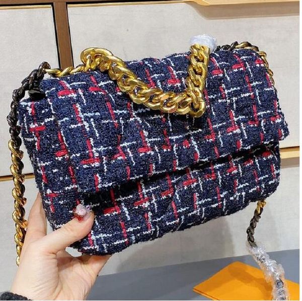 

new women luxurys designers bags 2021 classic plaid messenger bag woolen shoulder bag 19 series ing