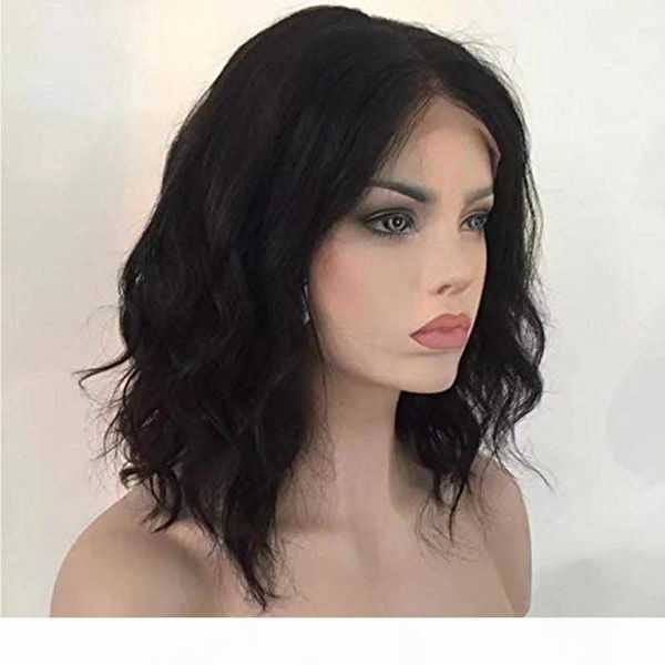 

short wave lace front human hair wigs for black women pre plucked brazilian hair wigs 150 density, Black;brown