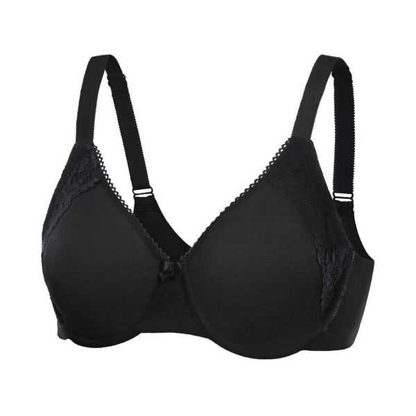 

women's cotton full coverage underwire non padded minimizer bra plus size, Red;black