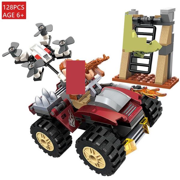 

128pcs peacekeeping force thunder mission moutain ambush car building blocks brinquedos city bricks toys for children qyllkp mywjqq