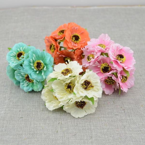 

6шт много моделирования искусственный вишневый цвет искусственный цветок свадьба автомобиль украшения дома невесты букет ручной работы шелко