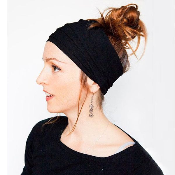 

13 colors nonslip elastic folds yoga hairband fashion wide sports headband running accessories summer stretch h bbydln
