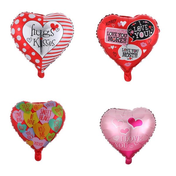 Valentine balloons 18inch coração-shaped eu te amo cardíaco balloons balões casamento dia dos namorados festa de hélio decoração de balão