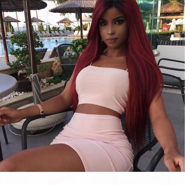 

silk straight t#1b 30 ombre hair wig with baby hairs brazilian full lace wigs middle part virgin human hair lace front wigs, Black;brown