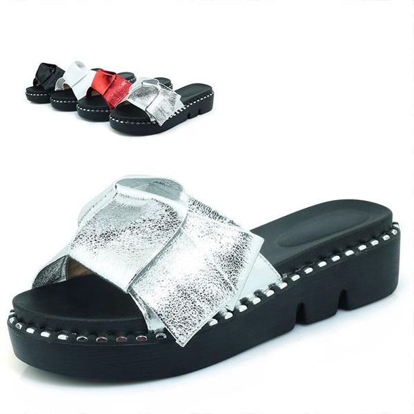 

house slippers platform female shoes slides fashion low 2021 luxury basic rubber hoof heels pu rome scandals fabric shoes, Black