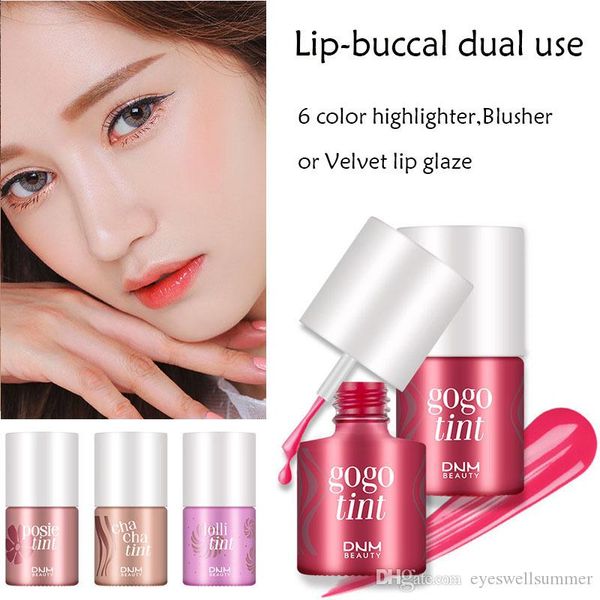 

двойное использование lip-щечный увлажняющий пигменты liquid lipstick румяна легко носить водонепроницаемую марк lip glaze gloss макияж
