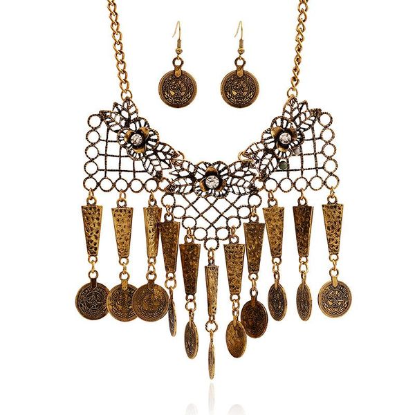 

lzhlq bohemia style vintage coin tassel statement necklace women 2020 retro ethnic maxi personality necklaces pendants collares, Silver