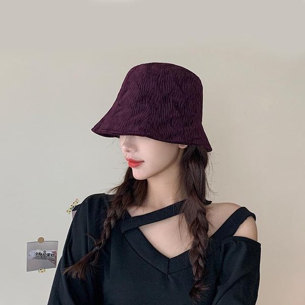 

hat женщины осень / зима новые продукты корейский стиль модные velvet рыбака cap ковша простой solid color bucket hat, Blue;gray