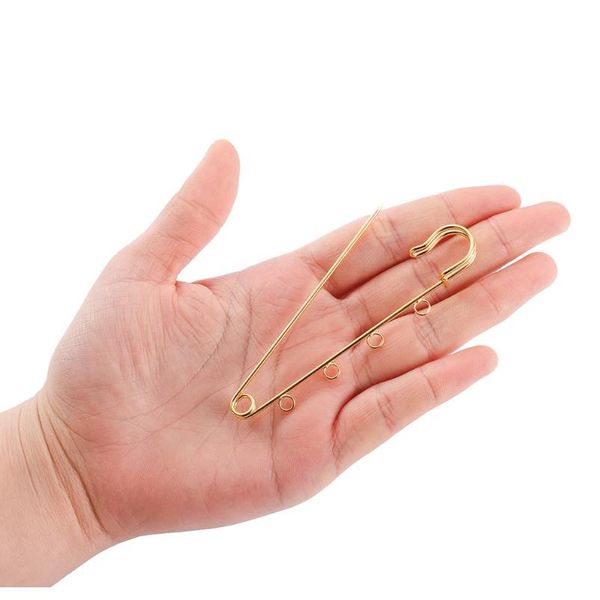 

10pcs lot safety pins brooch blank base brooch pins 50 80 90mm pins 3 5 rings jewelry pin for jewelry making supplies accessorie f sqcqag, Gray