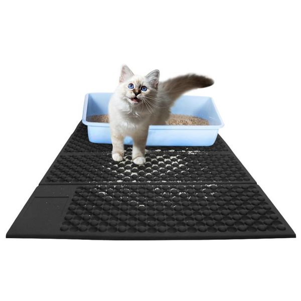 

cat beds & furniture litter mat eva double-layer pet trapper mats waterproof bottom layer folding pad light weight honeycomb