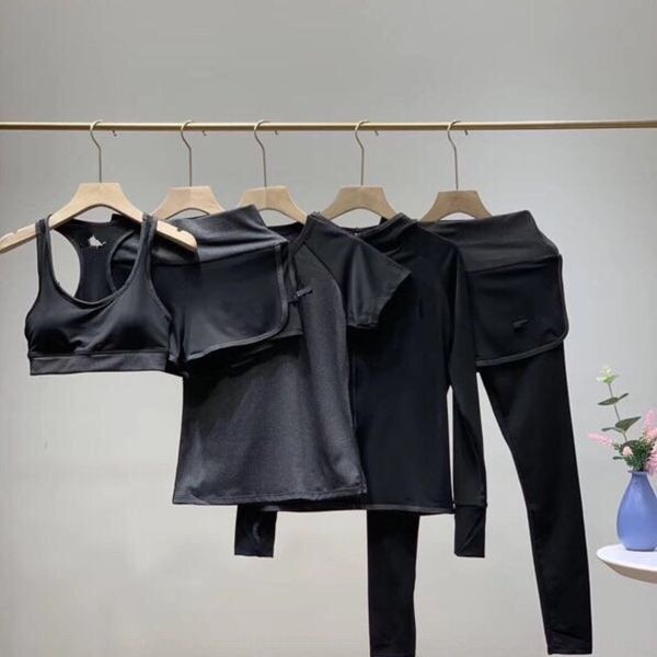 

fire adm women's exercise yoga fitness running outdoor suit suit jacket pants set quick dry coat jacket short sleeve bra pants shorts s, Gray