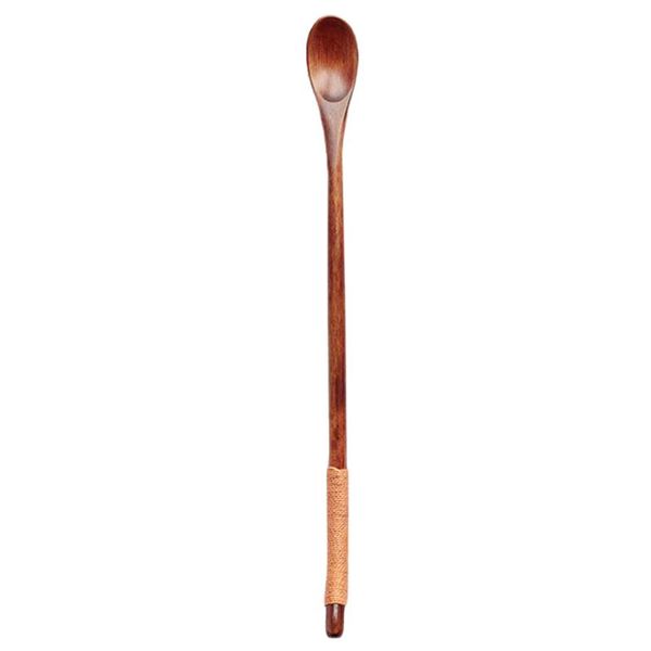 

1pc wood spoon long handled honey coffee tea spoon kids rice dessert spoon wooden teaspoon tableware natural h bbyfxx