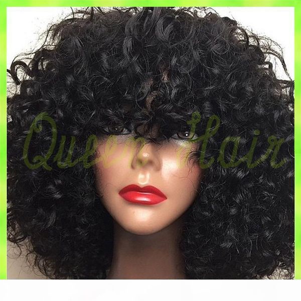 

6a 100% unprocessed mongolian full lace human hair wigs afro kinky curly wig with baby hair lace front wig 10-26inches in stock, Black;brown